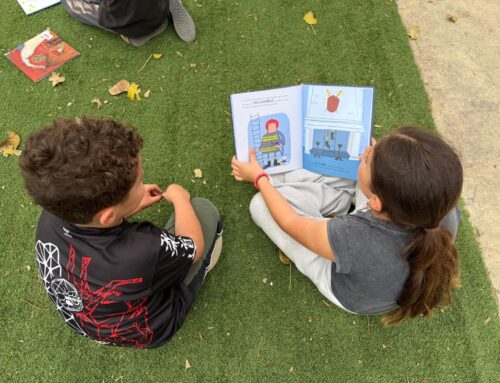 El patio se transforma en un refugio de lectura y convivencia.